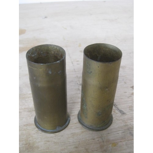 173 - A pair of 1879 French brass shell cases.  Both stamped to the base: C.R.Mle.1879 A.PX.01.  Overall h... 