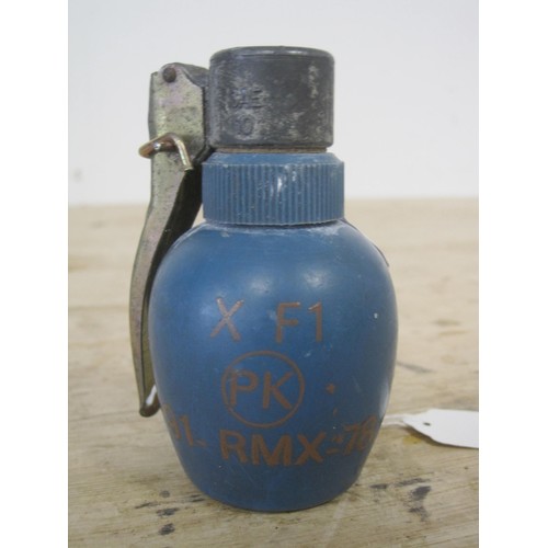 176 - An inert dummy hand grenade, marked XF1 PK 91-RMX-78 on the body and BA35 22-SAE-78 on the lever arm... 