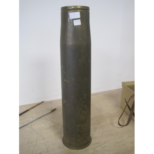 171 - A huge French brass shell case/stick stand for the 105mm projectile.  Stamped to the base: CN-105-F1... 