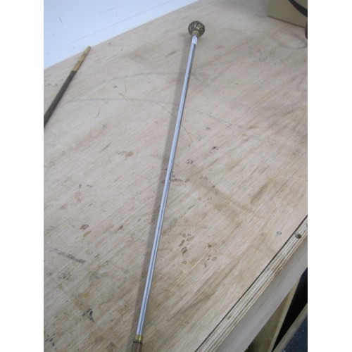 190 - A metal shafted sword stick with a 34cm triangular steel blade