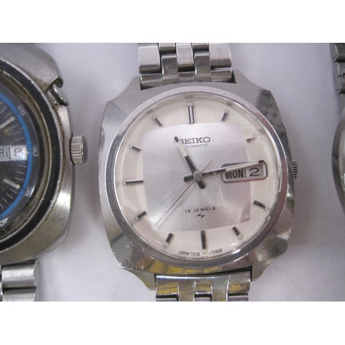 159 - Three Seiko gents wristwatches a/f - (1) A Bell-Matic 4006-6021 (does not adjust or run, requires at... 