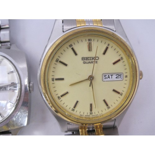 159 - Three Seiko gents wristwatches a/f - (1) A Bell-Matic 4006-6021 (does not adjust or run, requires at... 