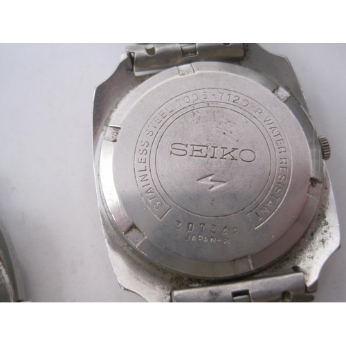 159 - Three Seiko gents wristwatches a/f - (1) A Bell-Matic 4006-6021 (does not adjust or run, requires at... 