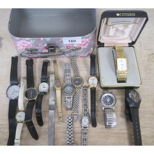 160 - Fourteen ladies and gents quartz wristwatches including Everite, Sekonda, Lorus, etc and Citizen wit... 