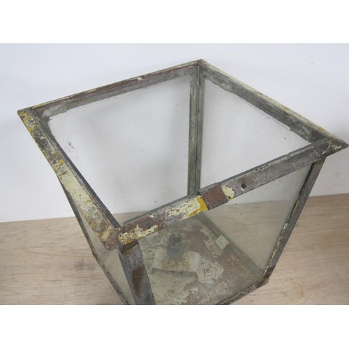 49 - Large 4-sided glass and metal street lantern light