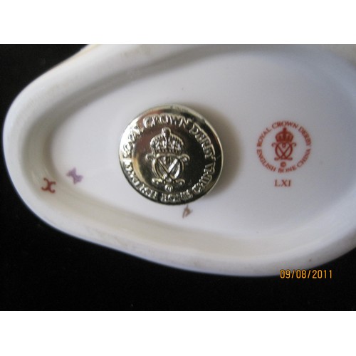 262 - Boxed Royal Crown Derby 'Rabbit'.  Silver stopper, 1998