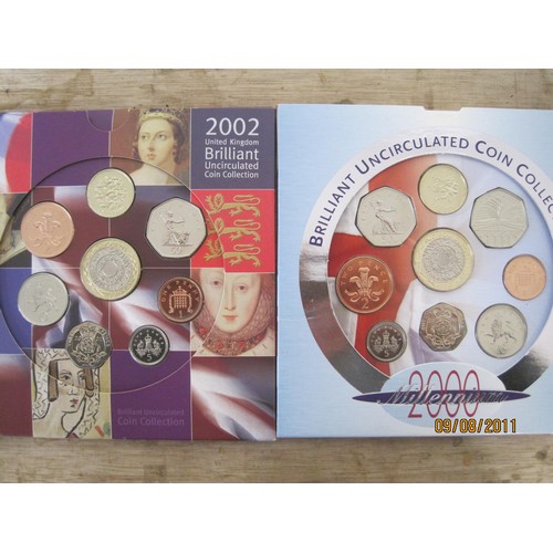 265 - 2000 and 2002 Royal Mint cased Proof Coin Sets