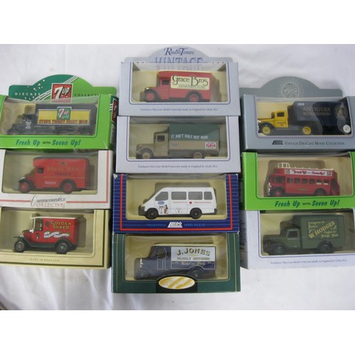 98 - Ten various die cast model vehicles (mainly delivery) in original boxes (some boxes have a/f light s... 