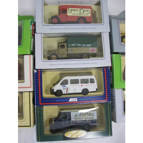 98 - Ten various die cast model vehicles (mainly delivery) in original boxes (some boxes have a/f light s... 