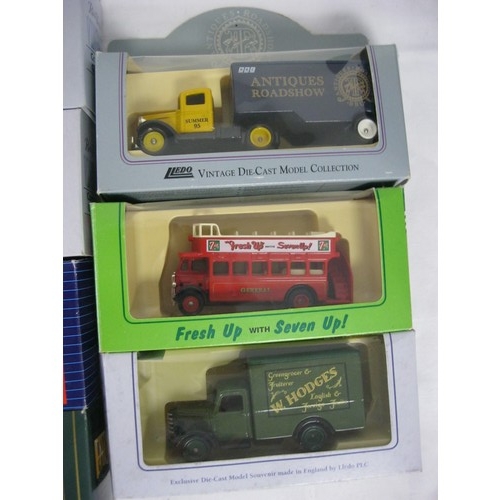 98 - Ten various die cast model vehicles (mainly delivery) in original boxes (some boxes have a/f light s... 