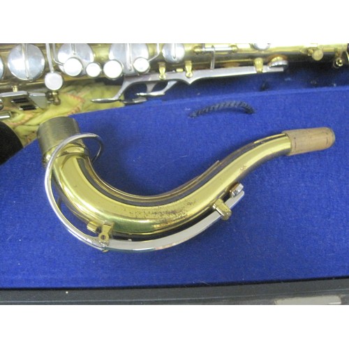 3 - A vintage Tenor saxophone by Berg Larsen, cased, in apparent good order, with mouthpiece etc