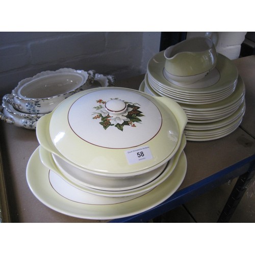 58 - Swinnertons Nestor Vellum 'Princess' lily pattern part dining ware - six dinner plates, six tea plat... 