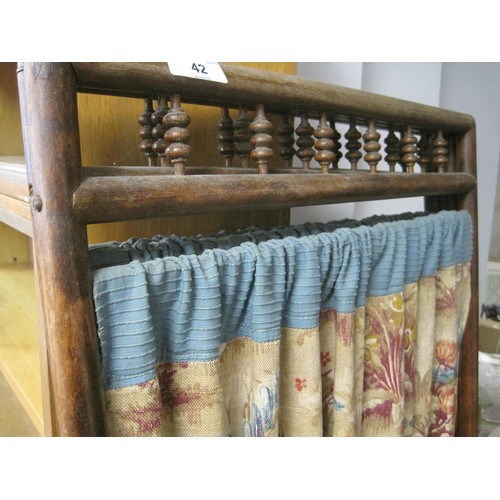 42 - Vintage Fabric and Bamboo Door Screen/Room Divider picturing flowers