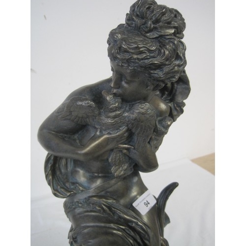 94 - Large Bronzed Figurine after Carrier Belleuse, of 'Allegory of Peace'