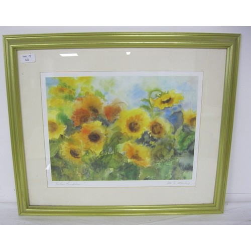 19 - Three decorative pictures.  (1) watercolour of primroses, signed Alan Binder, F&G, 40cm x 41cm. (2) ... 