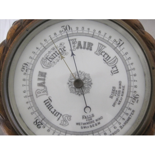 208 - two wooden hanging barometers