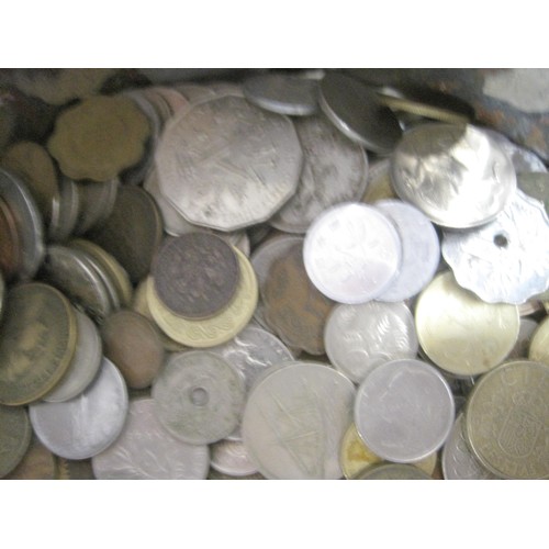 213 - A tin of mixed coinage including some silver