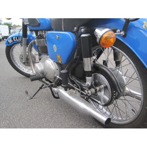 2 - A 1962 AJS Model 31 650cc Twin Motorcycle, blue, restored and in full running order, was ridden to o... 