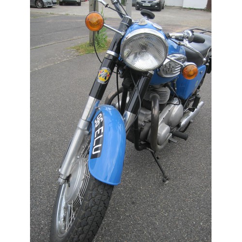 2 - A 1962 AJS Model 31 650cc Twin Motorcycle, blue, restored and in full running order, was ridden to o... 