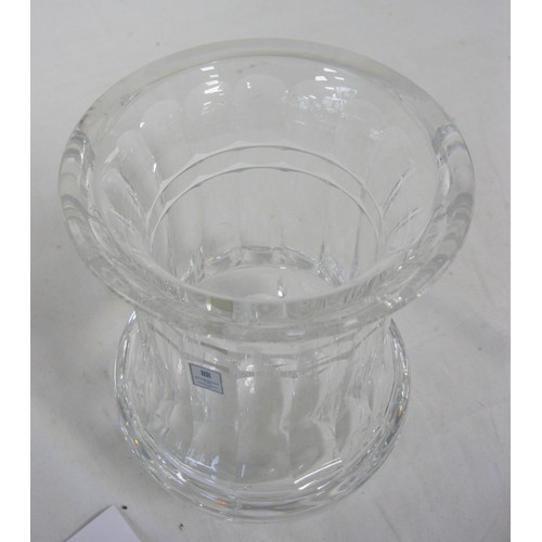 55 - Givenchy Kagami crystal vase, height 19.3cm, faceted neck with bulbous base. A/f several scratches t... 