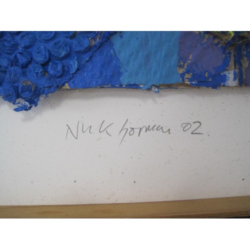 52 - A large mixed media artwork, framed and signed by the artist Nicholas Gorman 2002, from the artist's... 