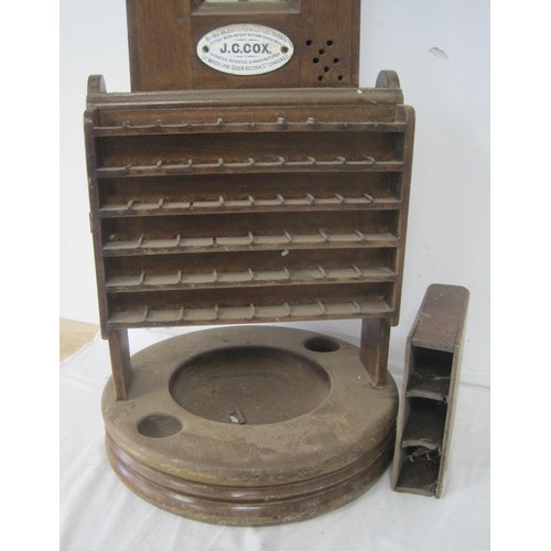 7 - An antique coin sorter on wooden stand with manufacturer's plate for J C Cox of Queen Victoria Stree... 