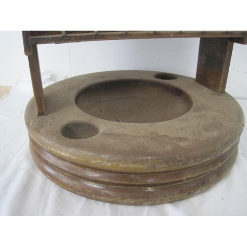 7 - An antique coin sorter on wooden stand with manufacturer's plate for J C Cox of Queen Victoria Stree... 