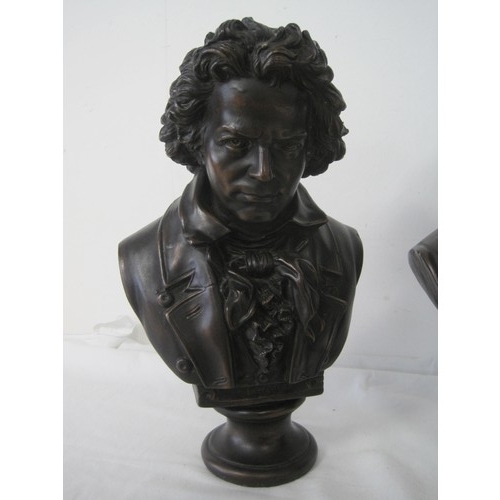 23 - 1970 bust of Beethoven and Mozart along with a resin bust of the sphinx