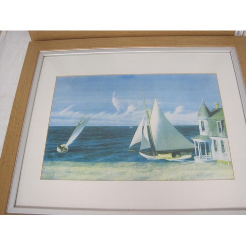 40 - A pair of F&G Hopper prints featuring a Light House and seascape