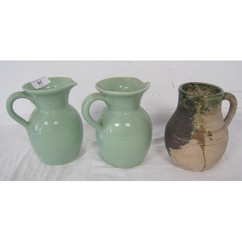 57 - Three Pottery Jugs.