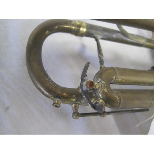 91 - A brass melody maker trumpet, uncased, no mouthpiece.