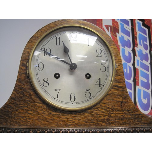 86 - A Victorian mantle clock in tin plate and a Napoleon's Hat clock