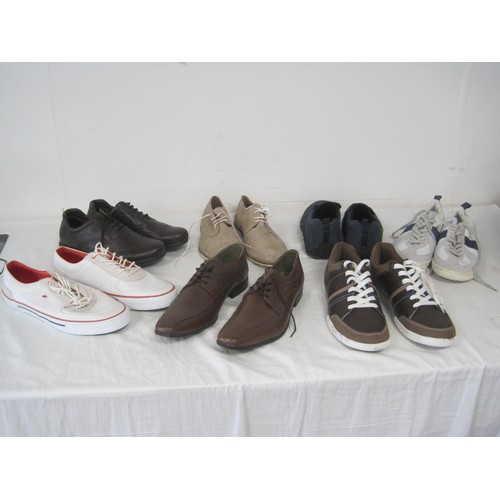 145 - Seven pairs of gent's shoes and trainers (Airfly, Lotus, Cotton Traders, etc), some with little sign... 