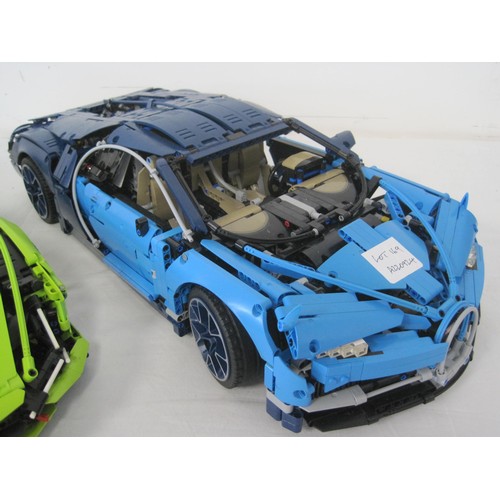 169 - Assembled Lego Technics Bugatti Chiron, and assembled Lego Technics Lamborghini Sian. No boxes, both... 