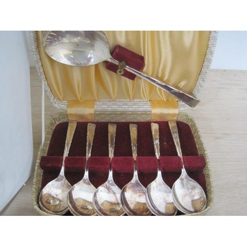 1 - Mixed assortment of electroplated cutlery - the contents of a shoe box