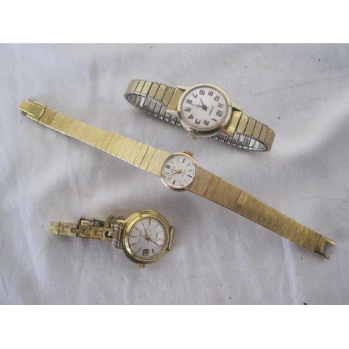 159 - Three ladies mechanical wristwatches - Sekonda (winds, adjusts and appears to run), Seiko Rainbow (w... 