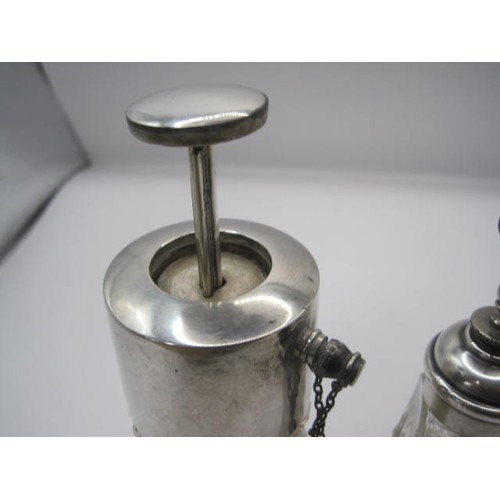 200 - Two silver mounted cut glass scent atomisers