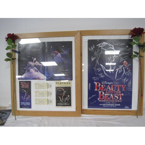 193 - Beauty and the Beast poster with signatures and ephemera, (relating to a 2007 production at Lunt-Fon... 