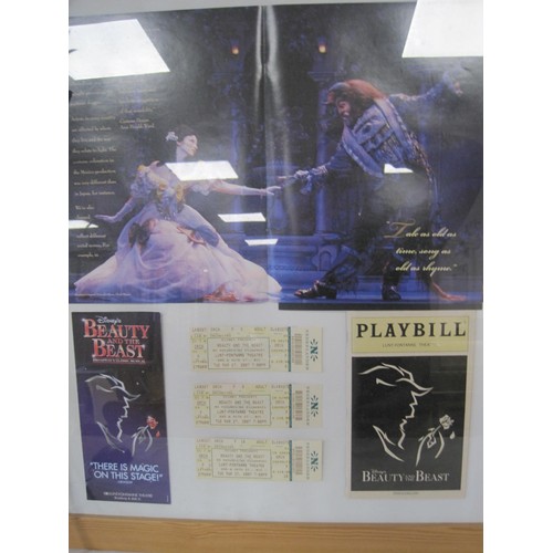 193 - Beauty and the Beast poster with signatures and ephemera, (relating to a 2007 production at Lunt-Fon... 