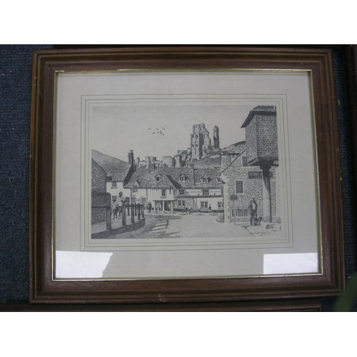 79 - Dorset interest - after Peter Price, five prints of town scenes in the early 1980s (Dorchester, Brid... 