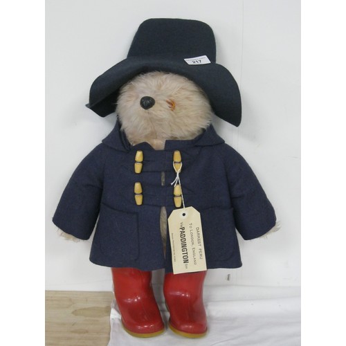 217 - A Gabrielle Designs Paddington Bear figure with Dunlop boots, in very good order