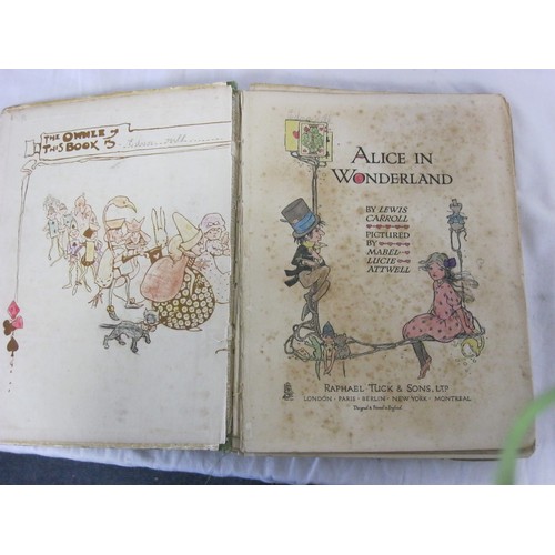 219 - Four books Alice in Wonderland with illustrations by Mabel Lucie Atwell, Hans Anderson fairy's stori... 