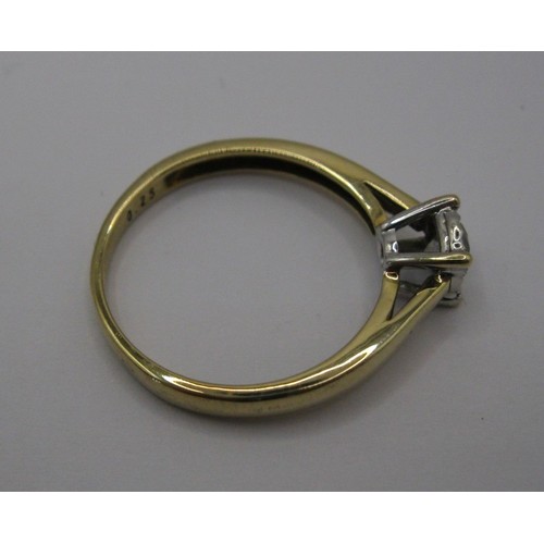 132 - A ladies 9 carat gold ring set with a 0.25 carat diamond, boxed, in good order