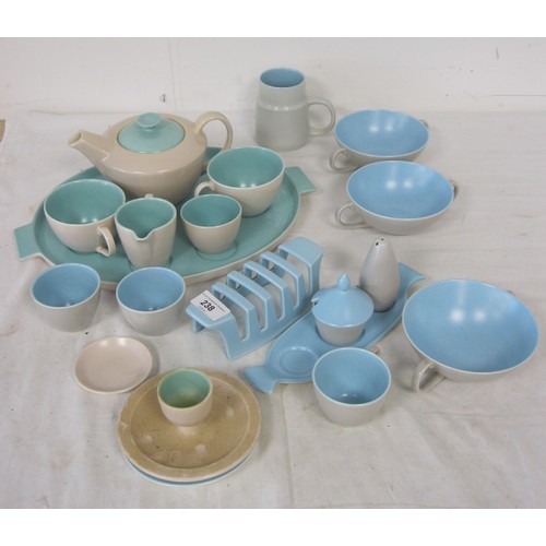 238 - A poole pottery twintone tea for two along with a selection of Sky blue items as per pictures