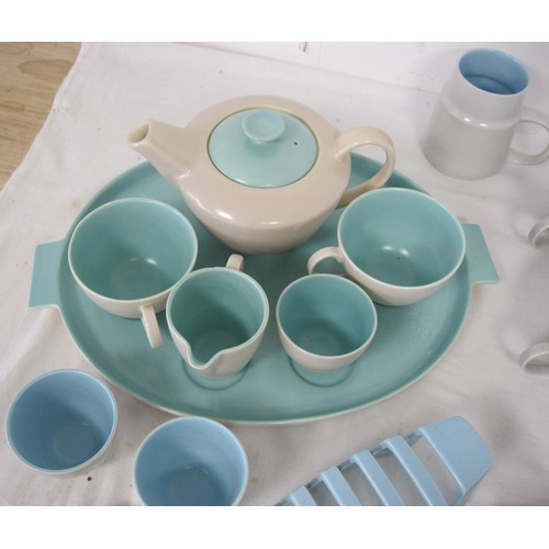 238 - A poole pottery twintone tea for two along with a selection of Sky blue items as per pictures