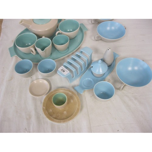 238 - A poole pottery twintone tea for two along with a selection of Sky blue items as per pictures