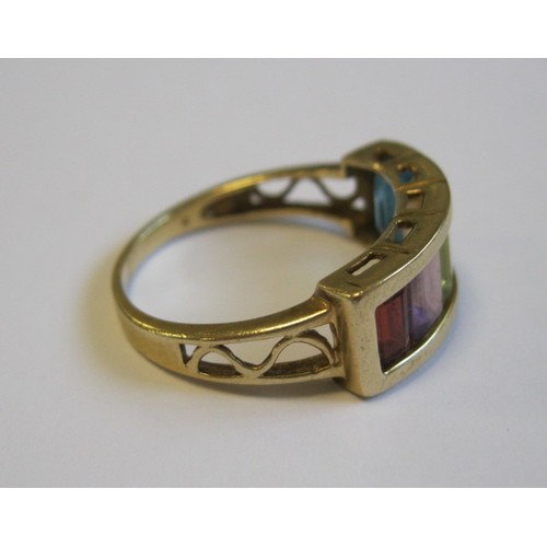 254 - 14 carat gold multi stone ring, approx. 3.22g, size P/Q, in a green ring box