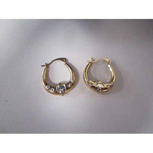 31 - Nice little hoop earrings about .7 of a gram in total along with another pair weight .7 and a pair o... 