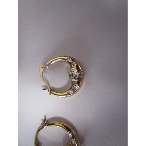 31 - Nice little hoop earrings about .7 of a gram in total along with another pair weight .7 and a pair o... 