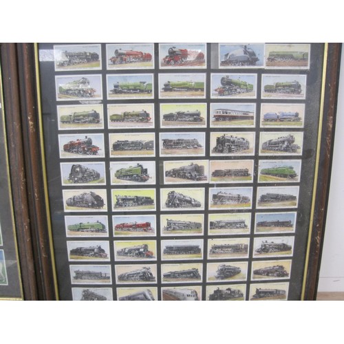 73 - Four framed sets of cigarette cards to include the following all as per pictures